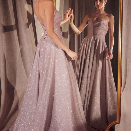 Ladivine Amoris T701 Strapless Glitter A-Line Gown