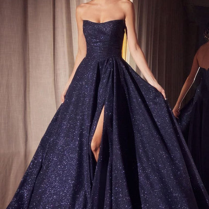 Ladivine Amoris T701 Strapless Glitter A-Line Gown