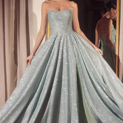 Ladivine Amoris T701 Strapless Glitter A-Line Gown