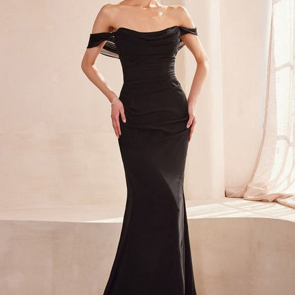 Ladivine Amoris T705 Off Shoulder Fitted Bridesmaid Gown