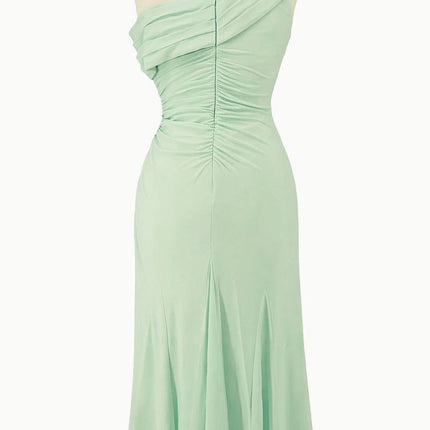Ladivine Amoris T802 Knee Length One Shoulder Chiffon Dress