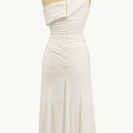 Ladivine Amoris T802 Knee Length One Shoulder Chiffon Dress