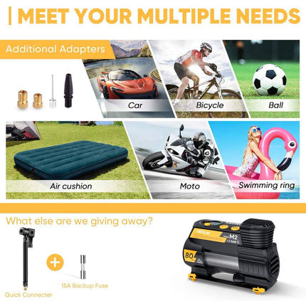 Tacklife Portable 12V DC Digital Auto Tire Inflator M2