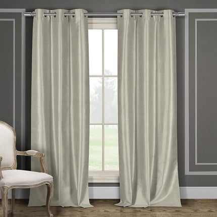 Heavy Faux-Silk Double-Layered Blackout Thermal Panel Pair - Assorted Colors