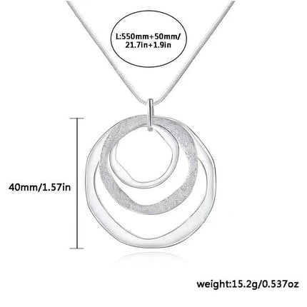 Three Rings Design Pendant Necklace