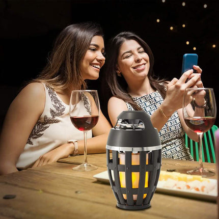 Tiki Torch Wireless Portable Stereo Speaker and Flame Table Lamp