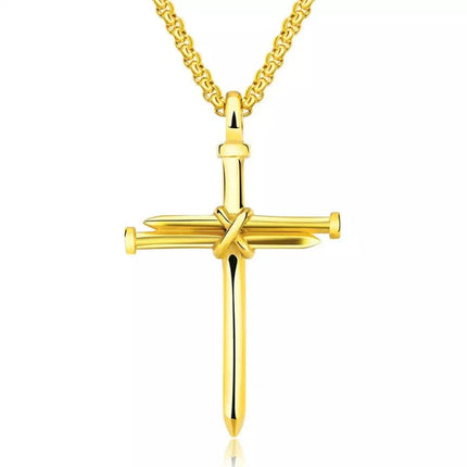 Titanium Steel Casting Steel Nails Cross Men's Pendant Punk Style