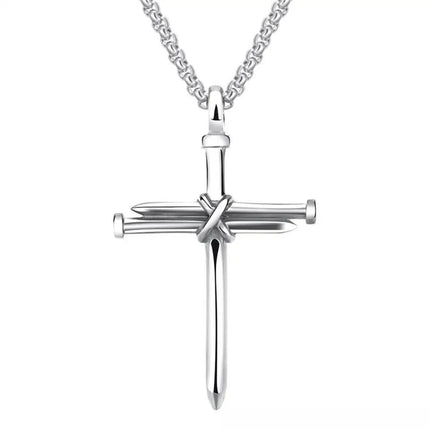Titanium Steel Casting Steel Nails Cross Men's Pendant Punk Style