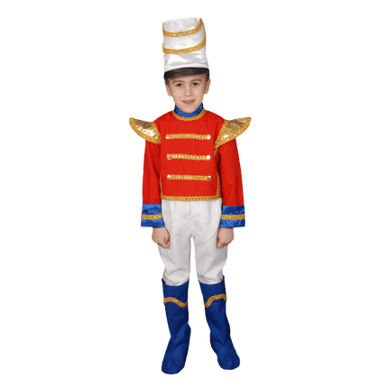 Kids Royal Guard Costume – Red Military Jacket Outfit with Hat for Boys Halloween