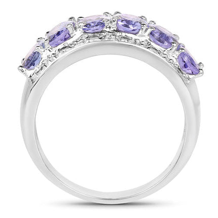 2.64 Carat Genuine Tanzanite .925 Sterling Silver Ring