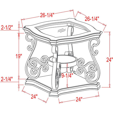 Traditional End Table Accent Bedside Nightstand