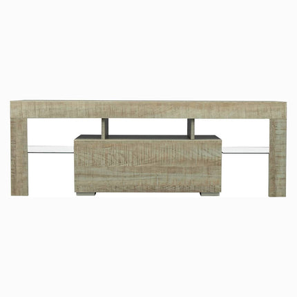 TV Stand with LED Lights Open Shelf Console Storage Table
