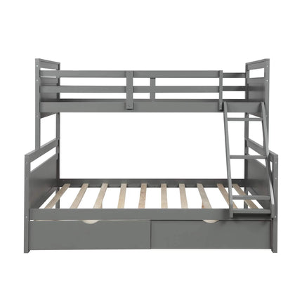 Twin over Full Bunk Bed with 2 Storage Drawers