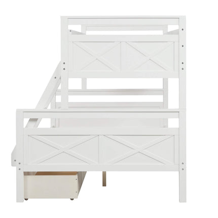Twin over Full Bunk Bed with 2 Storage Drawers