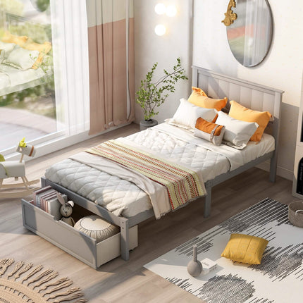 Twin Size Platform Bed with Storage