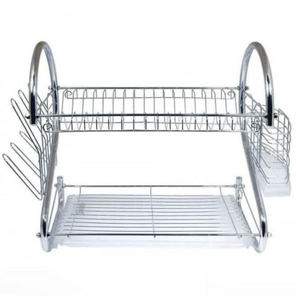 Two-Tier Stainless-Steel Dish Rack - 16" Rack
