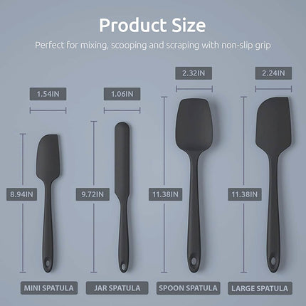 U-Taste Silicone Spatula Set with 480 Degrees Fahrenheit Heat Resistant