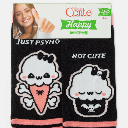 Cotton Ankle Socks Conte Happy 358 - Cute