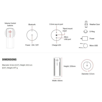 Ultimate Ears MEGABOOM Portable Waterproof & Shockproof Bluetooth Speaker (Refurbished)