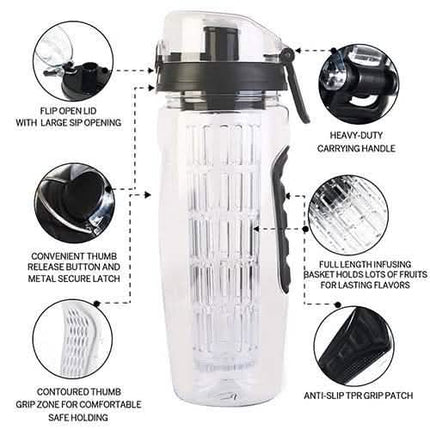 Ultra Portable Fruit Infusing Water Bottle 32oz