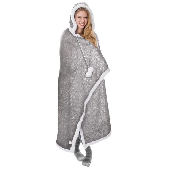 Ultra Soft Sparkle Chic Hooded Throw Blanket