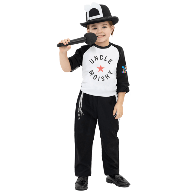 Kids Entertainer Costume with Hat, Shirt & Toy Microphone – Performer Dress-Up Outfit