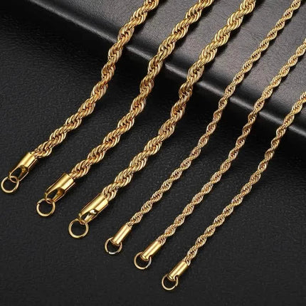 European Classic Twist Necklace Rope Chain