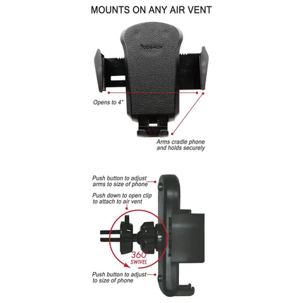 Universal Cradle Airvent Mount with Leather Accent