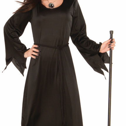 Women's Black Magic Witch Costume Standard Dress and Hat