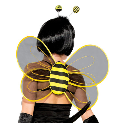 Sexy Sheer Bumblebee  Black and Yellow Costume Wings Accessory