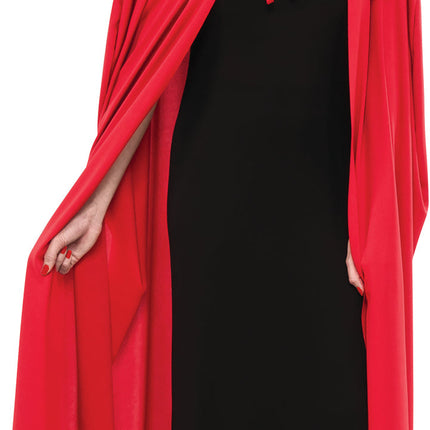 Long Red Hooded Cape Adult Accessory