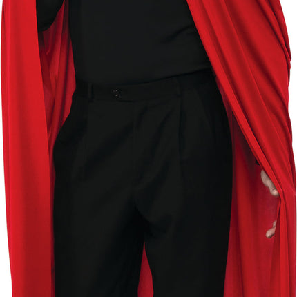 Long Red Hooded Cape Adult Accessory
