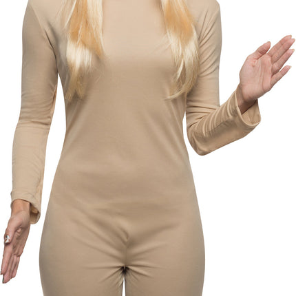 Adult Fabric Sexy Doll Mask with Attached Long Blonde Wig