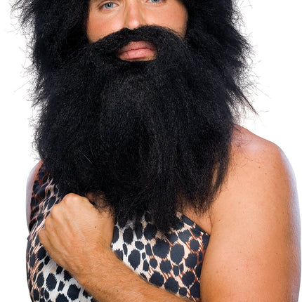 Black Prehistoric Caveman Wig and Beard Set