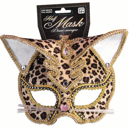 Leopard Deluxe Cat Masquerade Venetian Mask