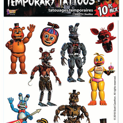 Five Nights at Freddy's Fake Temporary Tattoos