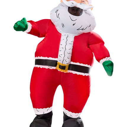 Inflatable Santa Clause Adult Costume With Battery Powered Fan One Size