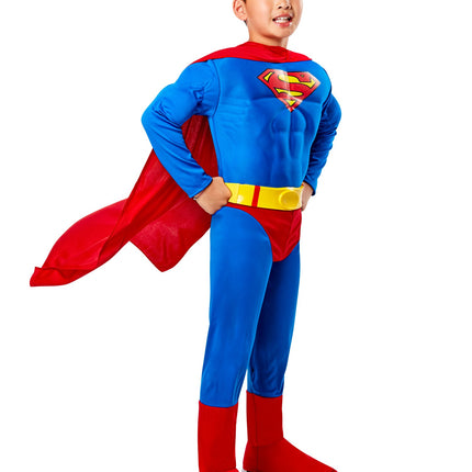 Deluxe Superman Muscle Chest Costume With Cape Child