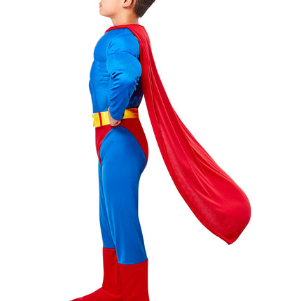 Deluxe Superman Muscle Chest Costume With Cape Child