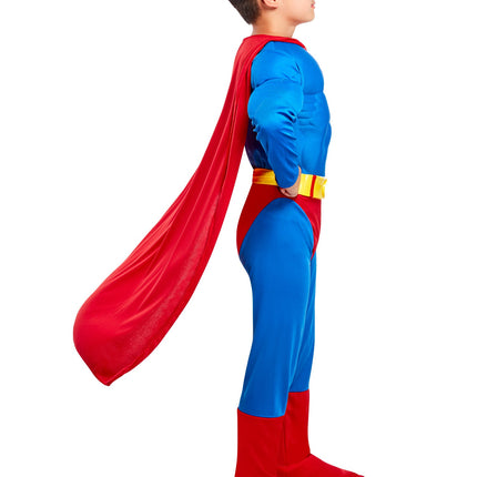 Deluxe Superman Muscle Chest Costume With Cape Child