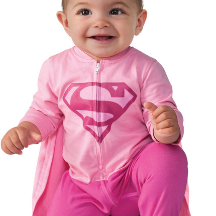 DC Comics Pink Baby Girl Supergirl Superhero Costume Romper