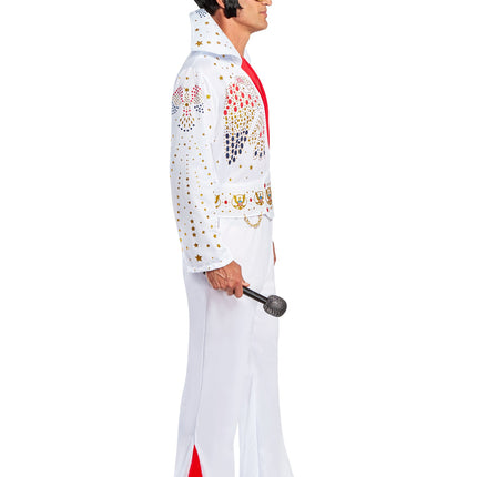Aloha Deluxe Elvis White Jumpsuit Adult X-Large