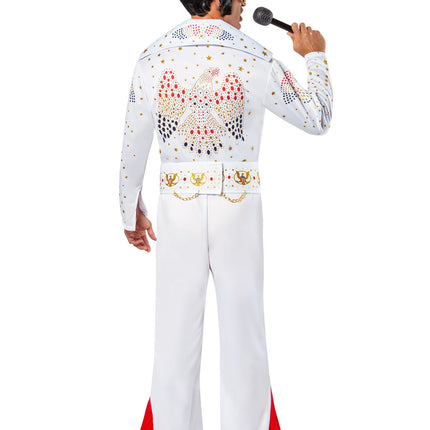 Aloha Deluxe Elvis White Jumpsuit Adult X-Large