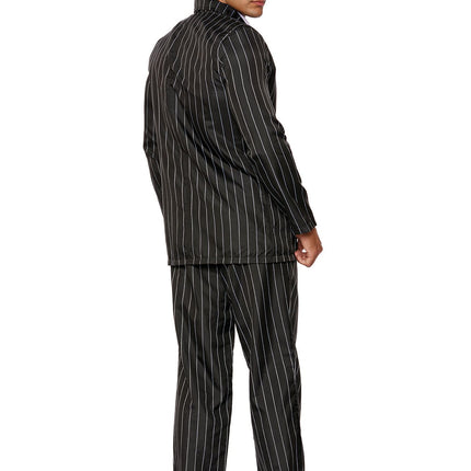 Gangster Men Black Striped Costume