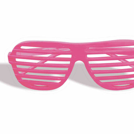 80's Neon Pink Slot Glasses Shutter Blinds Lensless Style
