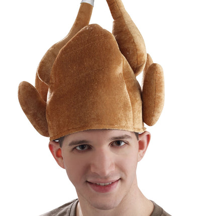 Funny Brown Thanksgivings Roasted Turkey Shaped Headpiece Adult