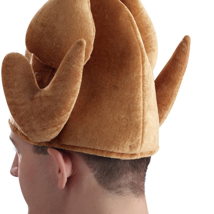 Funny Brown Thanksgivings Roasted Turkey Shaped Headpiece Adult
