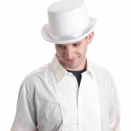Super Deluxe Felt White Top Hat Adult