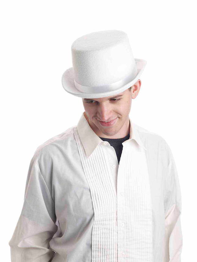 Super Deluxe Felt White Top Hat Adult