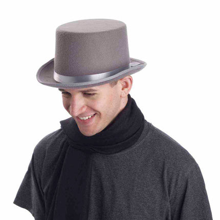 Super Deluxe Felt Gray Top Hat Adult